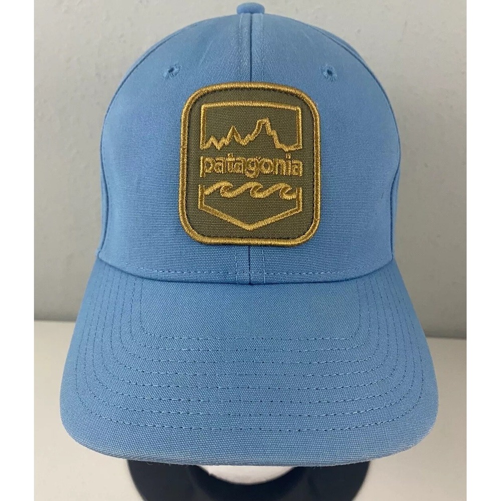 Patagonia Badge Patch Roger That Hat Blue Snapback Mens Adjustable Cap